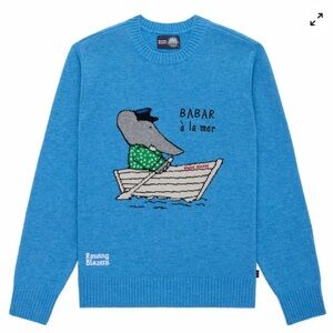 Rowing Blazers Blue Babar Crewneck Sweater
